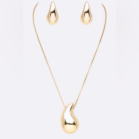 Teardrop Pendant Statement Necklace - Picture 1 of 2